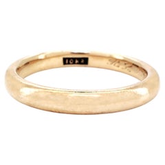 Art Deco 1920s 10K Yellow Gold JR Wood Band, Wedding Ring, 10-28-22, Size 7.75