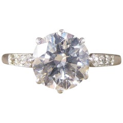 Art Deco 1920s 1.80 Carat Diamond Solitaire Engagement Ring in Platinum