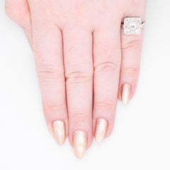 Art Deco 1920s 18K White Gold 9 Stone 1.61ct Diamond Ring