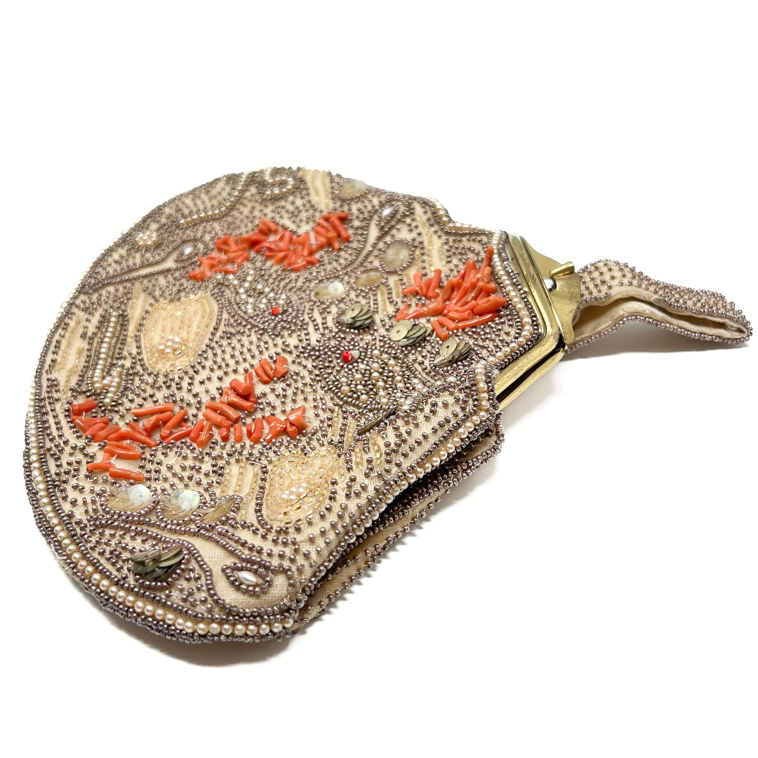 Donna Pochette da sera vintage con perline 
