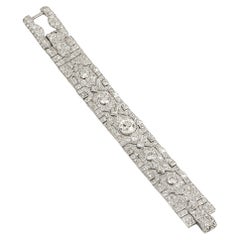 Art Deco 1920s Beautiful Diamond and Platinum Strap Bracelet