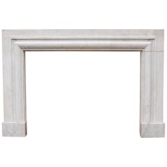 Art Deco 1920s Bolection Carrara Marble Fireplace