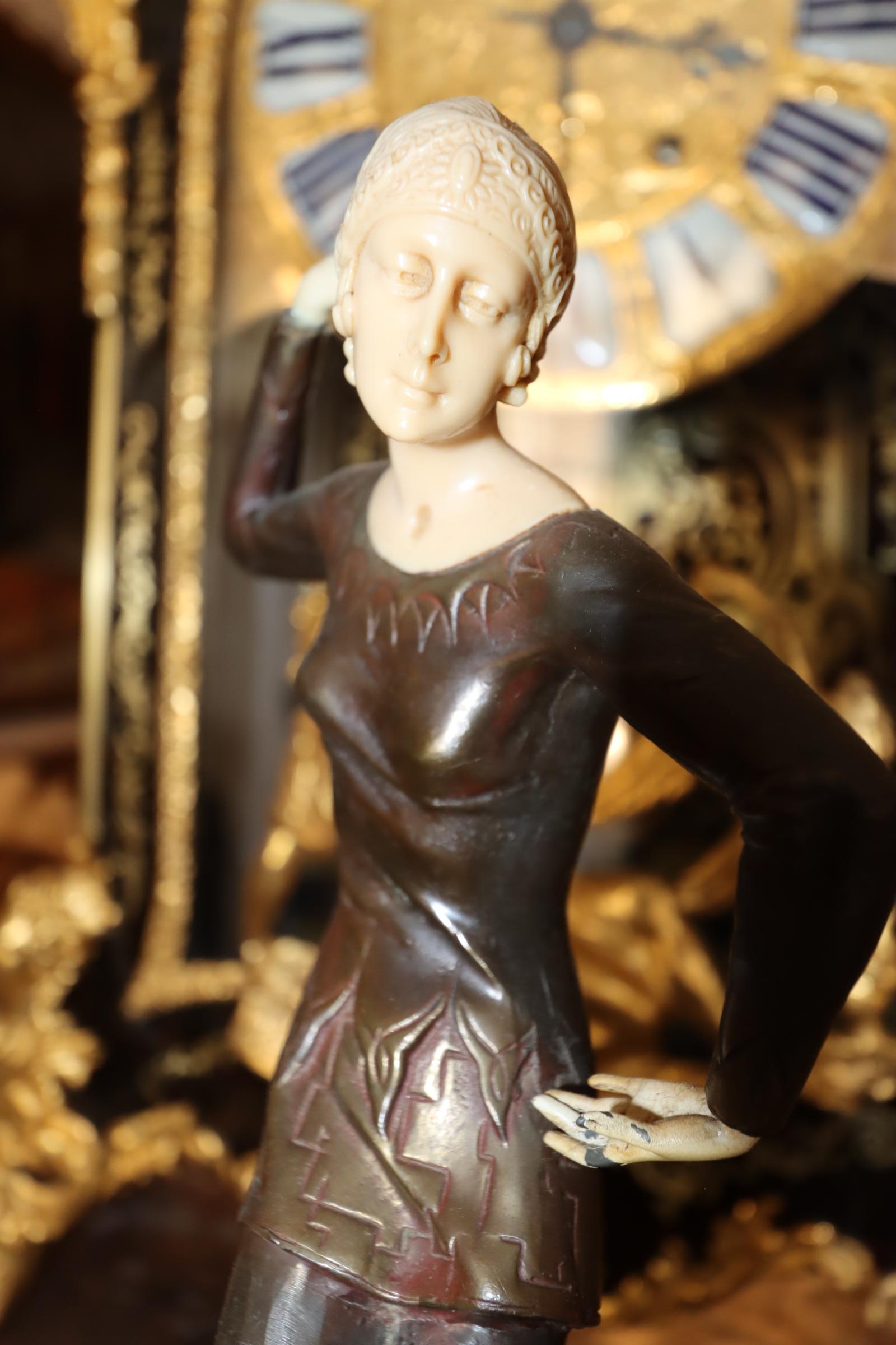 20th Century Art Deco 1920's Bronze and Bone Figurine, 'Ballerina' For Sale