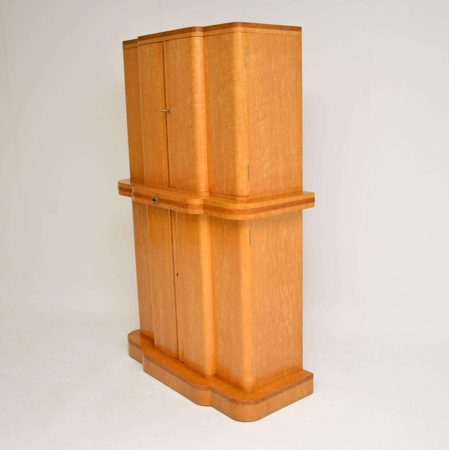 Art Deco 1920s Burr Maple and Walnut Cocktail Cabinet 5