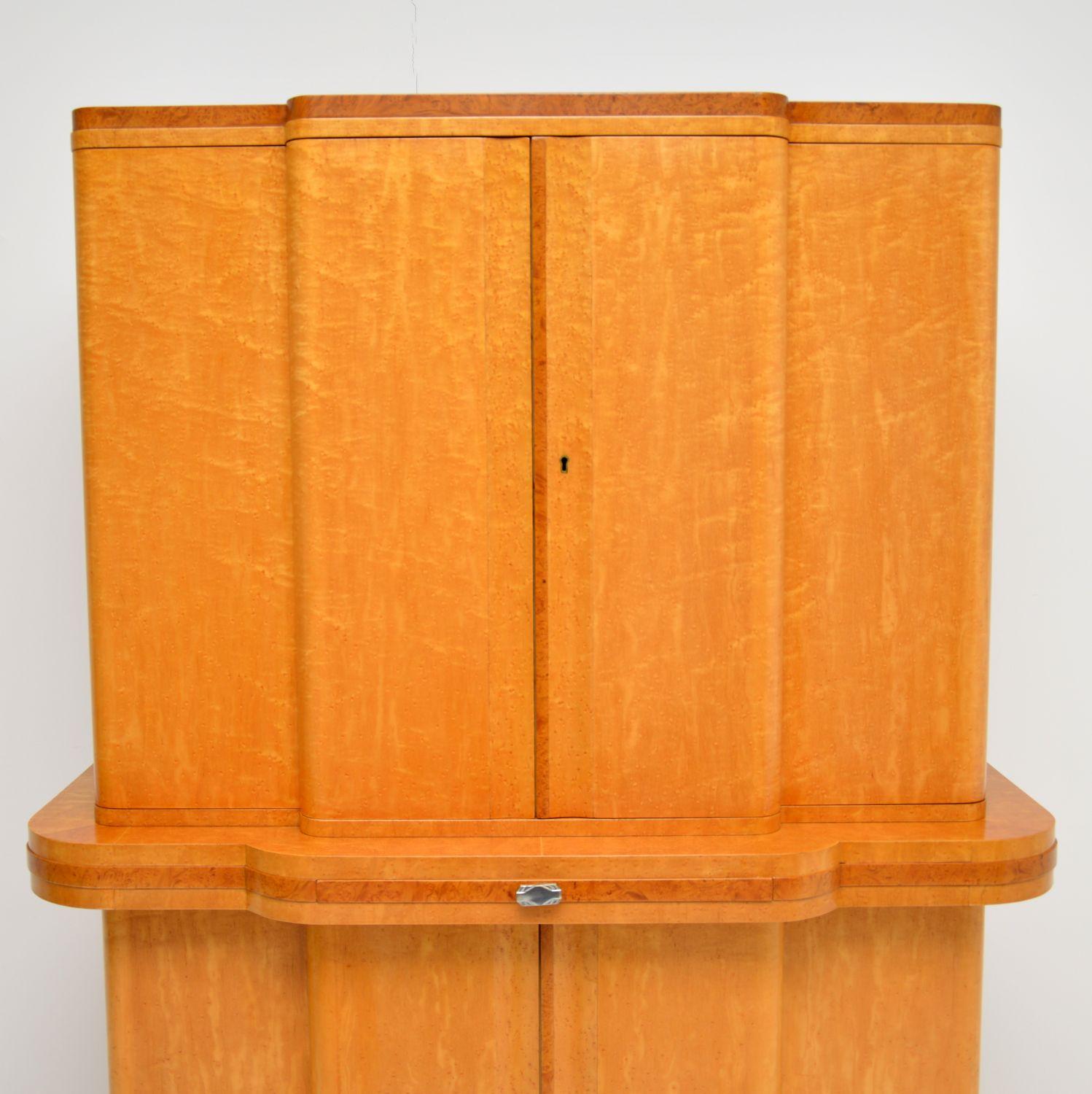 Early 20th Century Art Deco 1920s Burr Maple and Walnut Cocktail Cabinet