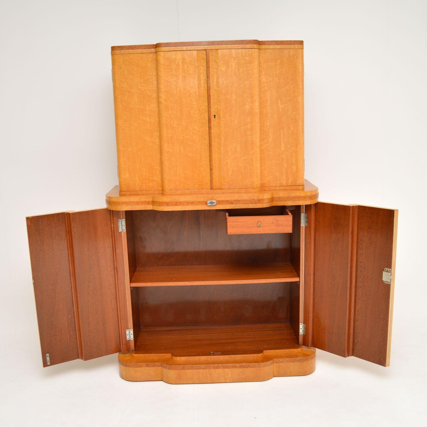 Art Deco 1920s Burr Maple and Walnut Cocktail Cabinet 2