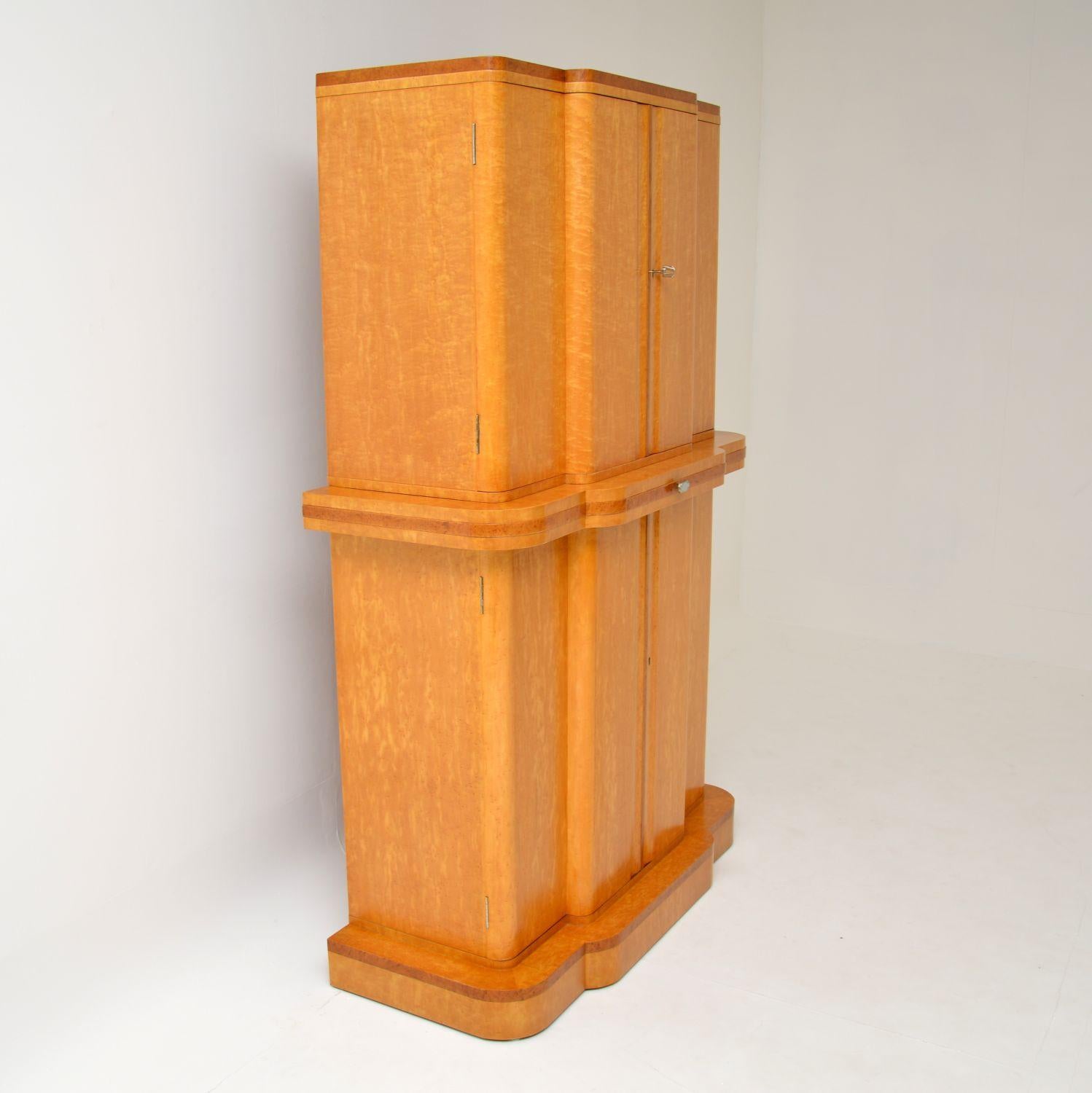Art Deco 1920s Burr Maple and Walnut Cocktail Cabinet 4