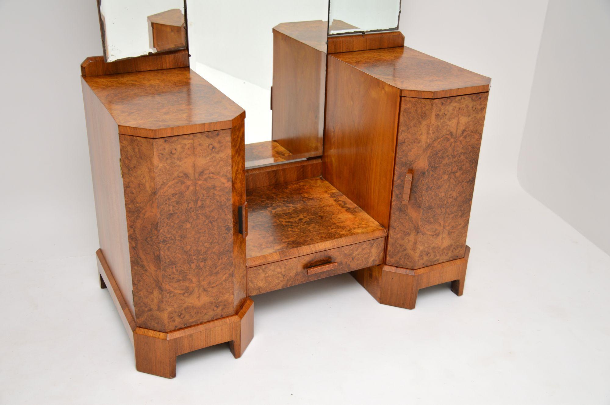Early 20th Century Art Deco 1920s Burr Walnut Dressing Table