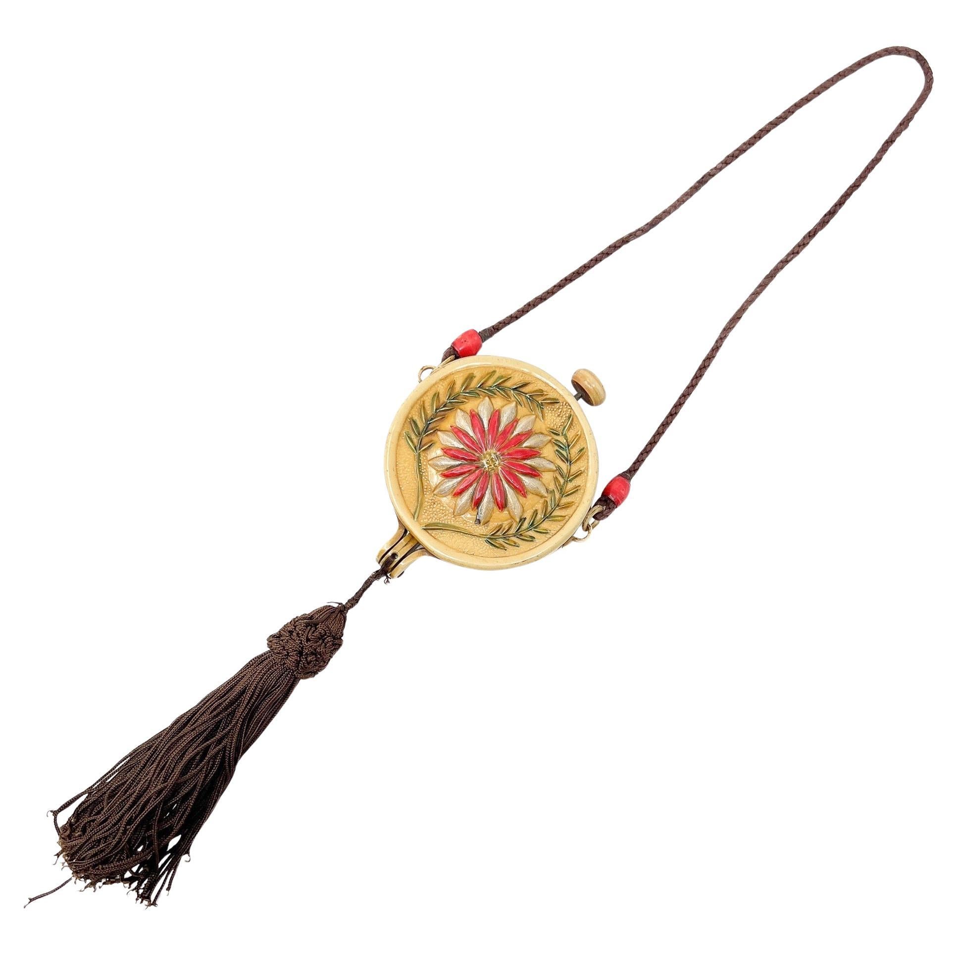 Art Deco 1920s Floral Celluloid Vintage Dance Purse