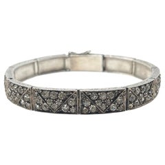Art Deco 1920s German Silver and Paste Vintage Bracelet