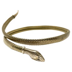 Art Deco 1920s Gold Plated Mesh Vintage Snake Choker