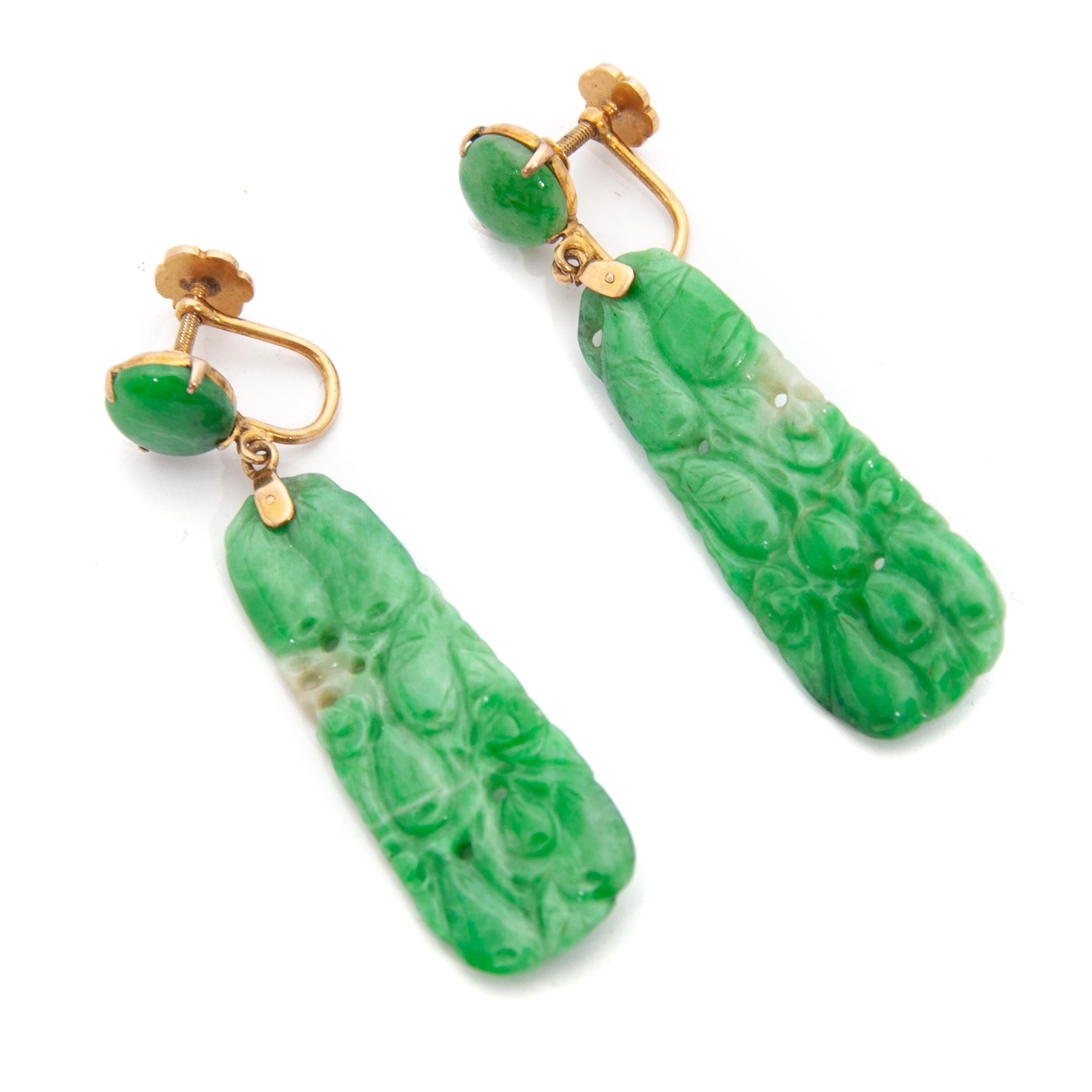 art deco jade earrings
