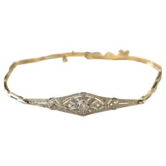 Bracciale d'oro con diamanti taglio miniera Art Déco 1920s
