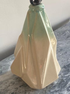Art Deco 1920s Reuben Haley for Muncie Pottery Cubist Ceramic Ruba Rombic Lamp