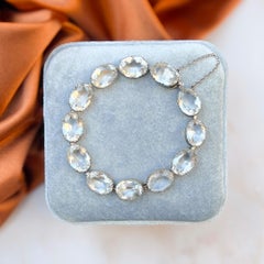 Art Deco 1920s Silver and Crystal Vintage Bracelet