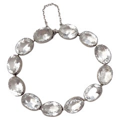 Art Deco 1920s Silver and Crystal Vintage Bracelet