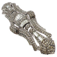Art Deco 1920s Silver and Paste Vintage Statement Bar Brooch