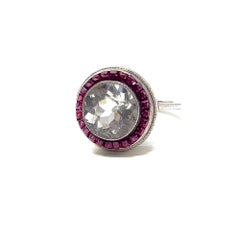 Art Deco 1920s Silver and Paste Vintage Statement Cocktail Ring