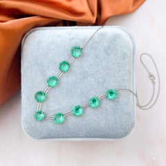 Art Deco 1920s Sterling Silver and Green Glass Vintage Necklace