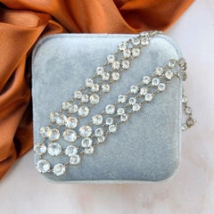 Art Deco 1920s Vintage Triple Strand Crystal Necklace