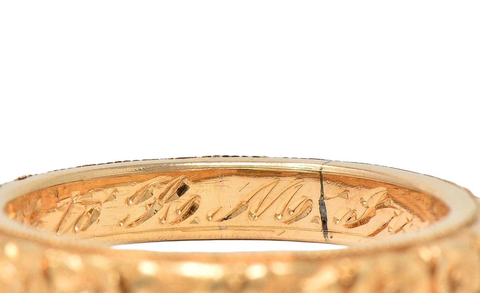 Art Deco 1922 14 Karat Gelbgold Antiker Orange Blossom Ehering 5