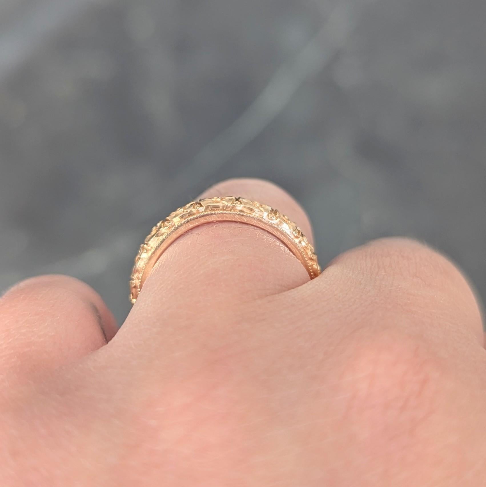Art Deco 1922 14 Karat Gelbgold Antiker Orange Blossom Ehering 9