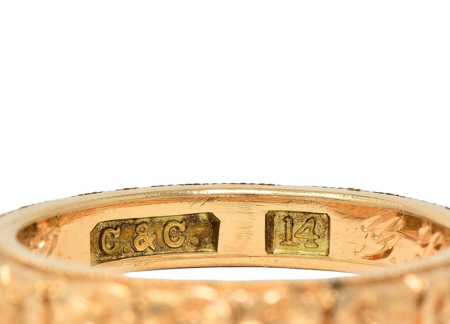 Art Deco 1922 14 Karat Gelbgold Antiker Orange Blossom Ehering 3