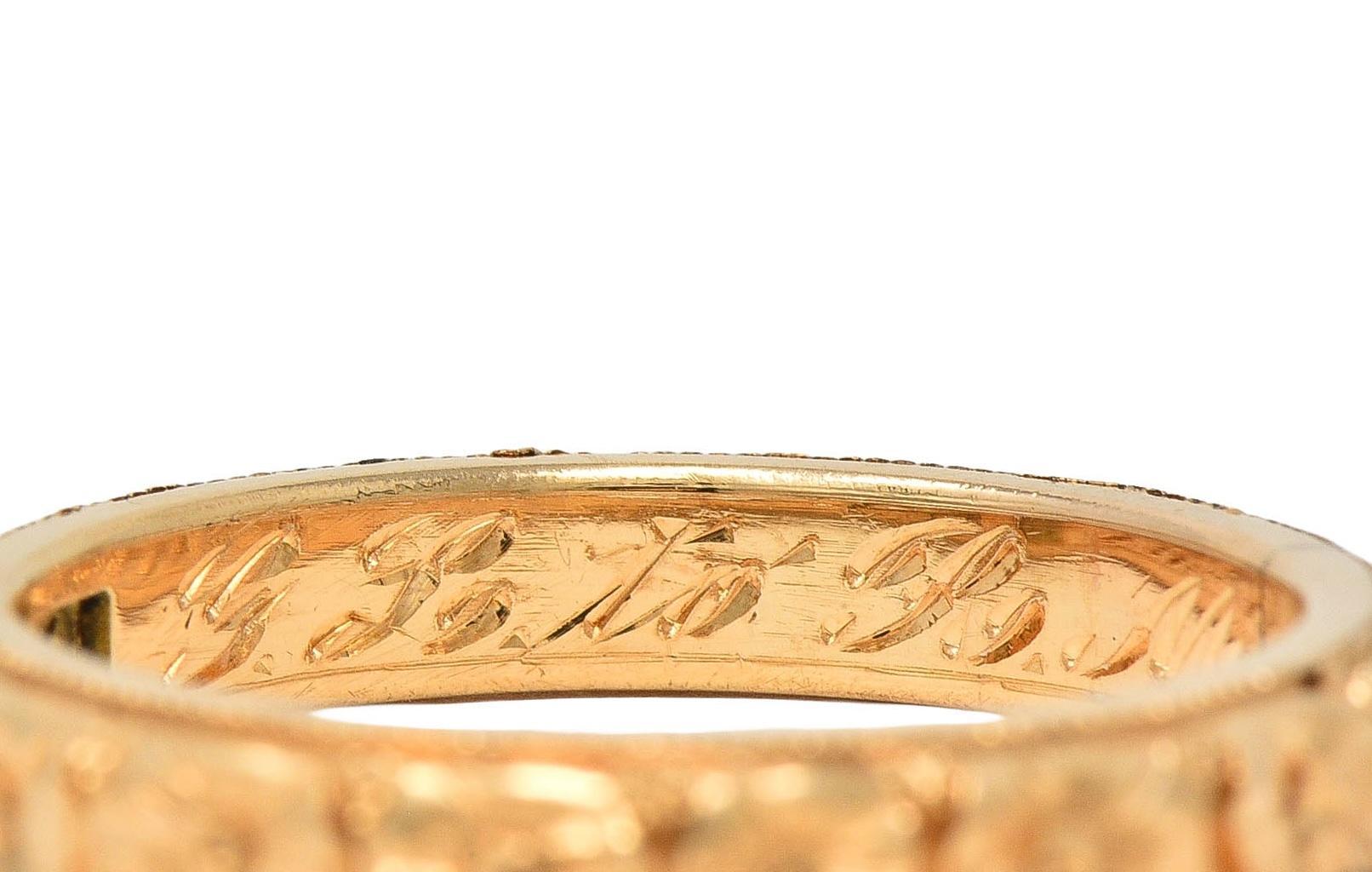 Art Deco 1922 14 Karat Gelbgold Antiker Orange Blossom Ehering 4