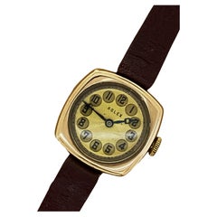 Art-Deco 1924 Rolex ref 2363 9K Roségold 25mm Scharnier-Kissen-Etui Damenuhr, Art déco