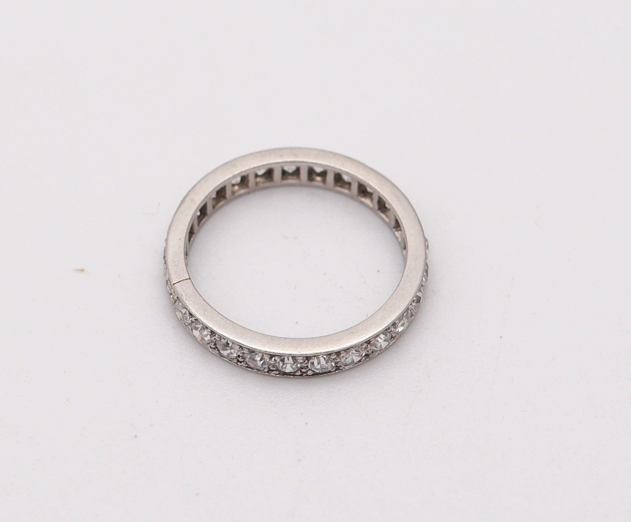 Art Deco ART DECO 1925 Eternity Ring In Platinum With 25 European Round Diamonds