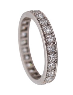 ART DECO 1925 Eternity Ring In Platinum With 25 European Round Diamonds