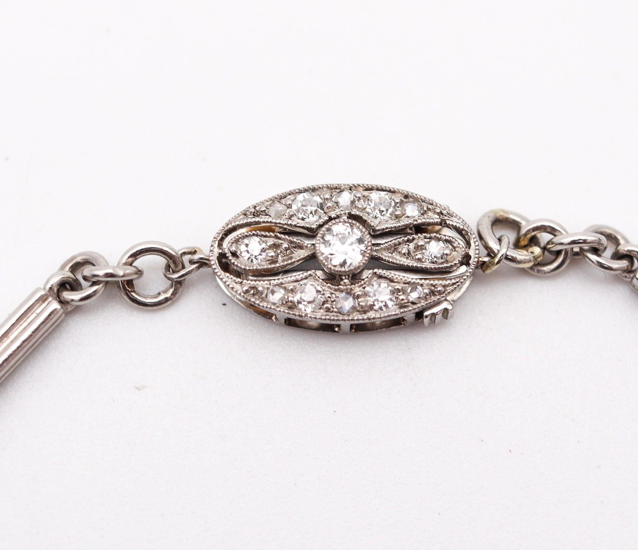 ART DECO 1925 Fünf Hunde-Charms-Armband aus Platin mit 4,03 Karat Diamanten im Angebot 3