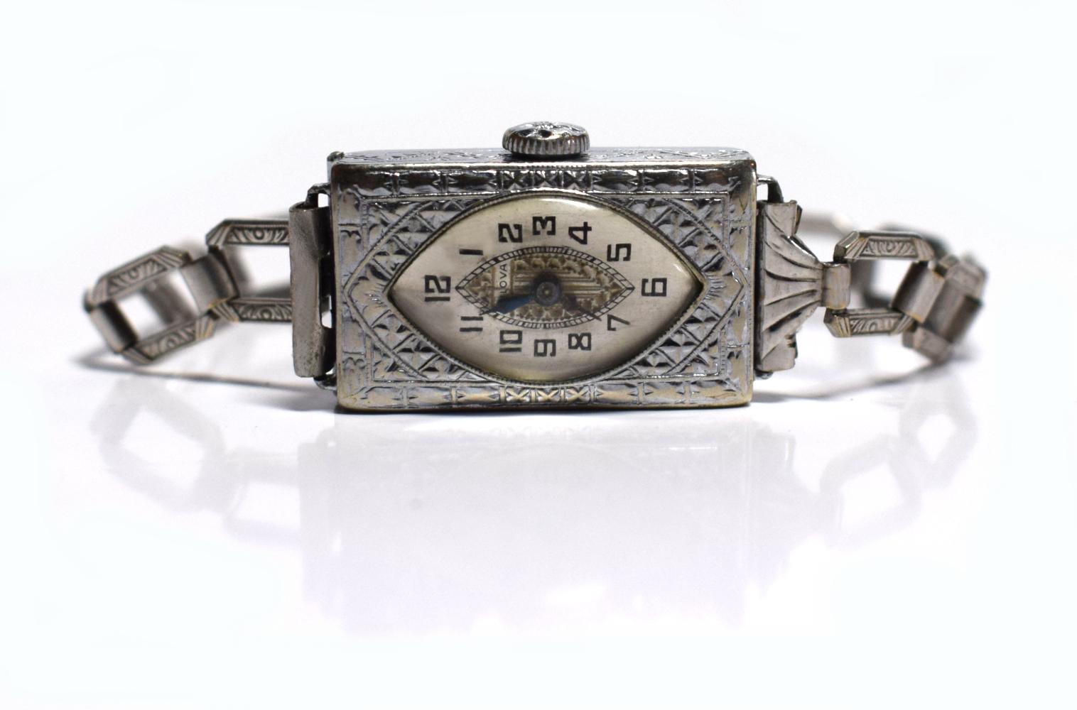 Gold Art Deco 1925 Ladies Art Deco Bulova Wrist Watch