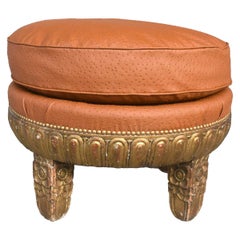 Art Deco 1925 Large Ottoman in Upholstered 
