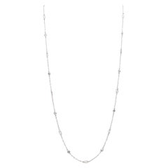ART DECO 1925 Platinum Station Chain With 1.08 Cts In European Round Diamonds