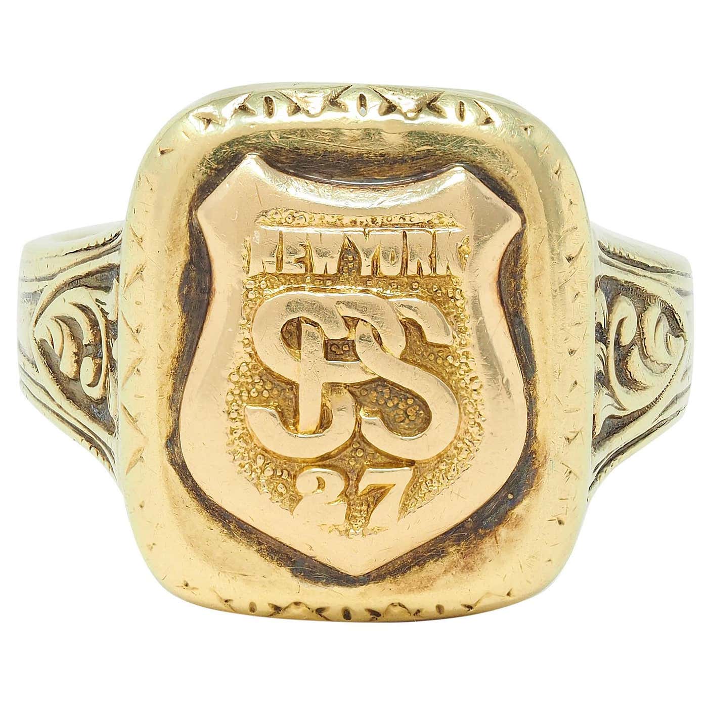 Art Deco 1927 14 Karat Yellow Gold Antique New York Police Unisex ...
