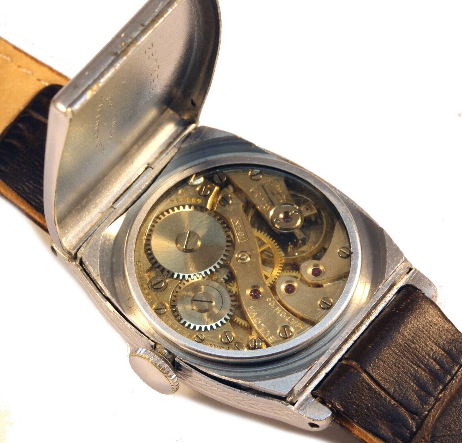 Art Deco 1929 BULOVA 'CRUSADER' Gents 10k White RG Watch, 94 ans, SERVICED en vente 7