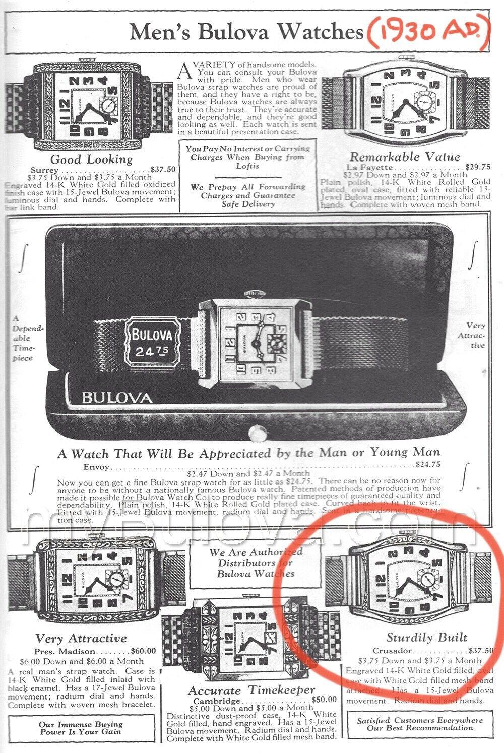 Art Deco 1929 BULOVA 'CRUSADER' Gents 10k White RG Watch, 94 ans, SERVICED en vente 9