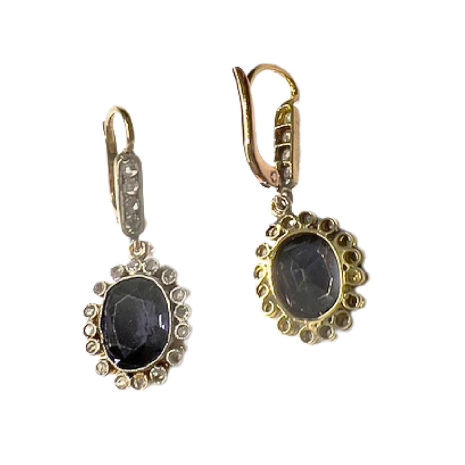 Women's Art Deco 1930-1935  Amethyst and Diamond Gold and Platinum Earrings