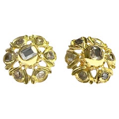 Boucles d'oreilles Art déco 1930-1935 en or 18 carats avec diamants 1,10 carat