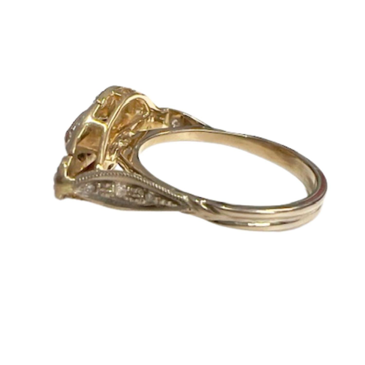 Art Deco 1930-1935 Diamond and Ruby  Gold Ring In Good Condition For Sale In MADRID, ES