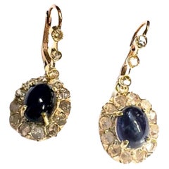 Art Deco 1930-1935 Diamond and Sapphire Gold Earrings
