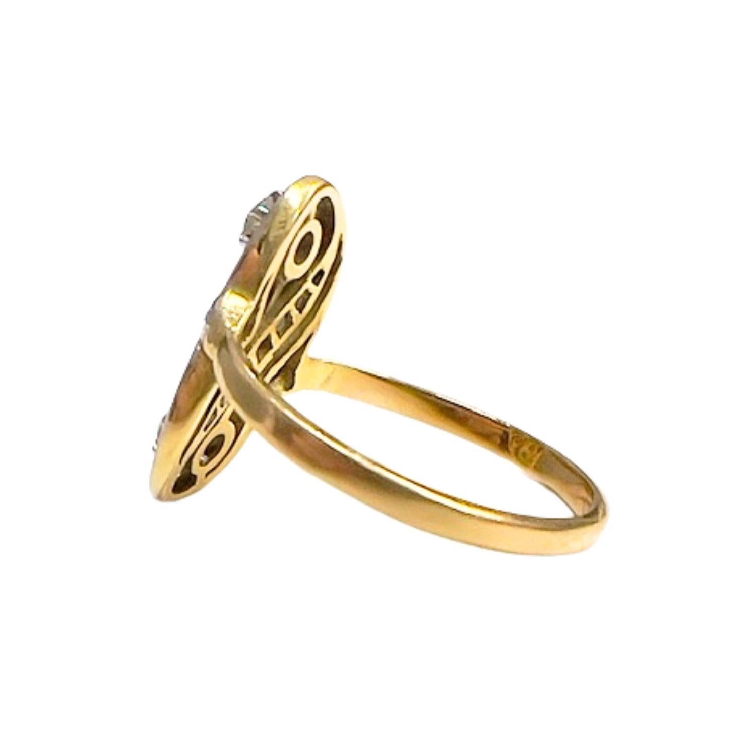 Art Deco 1930-1935 Diamantring aus Gold und Platin Damen