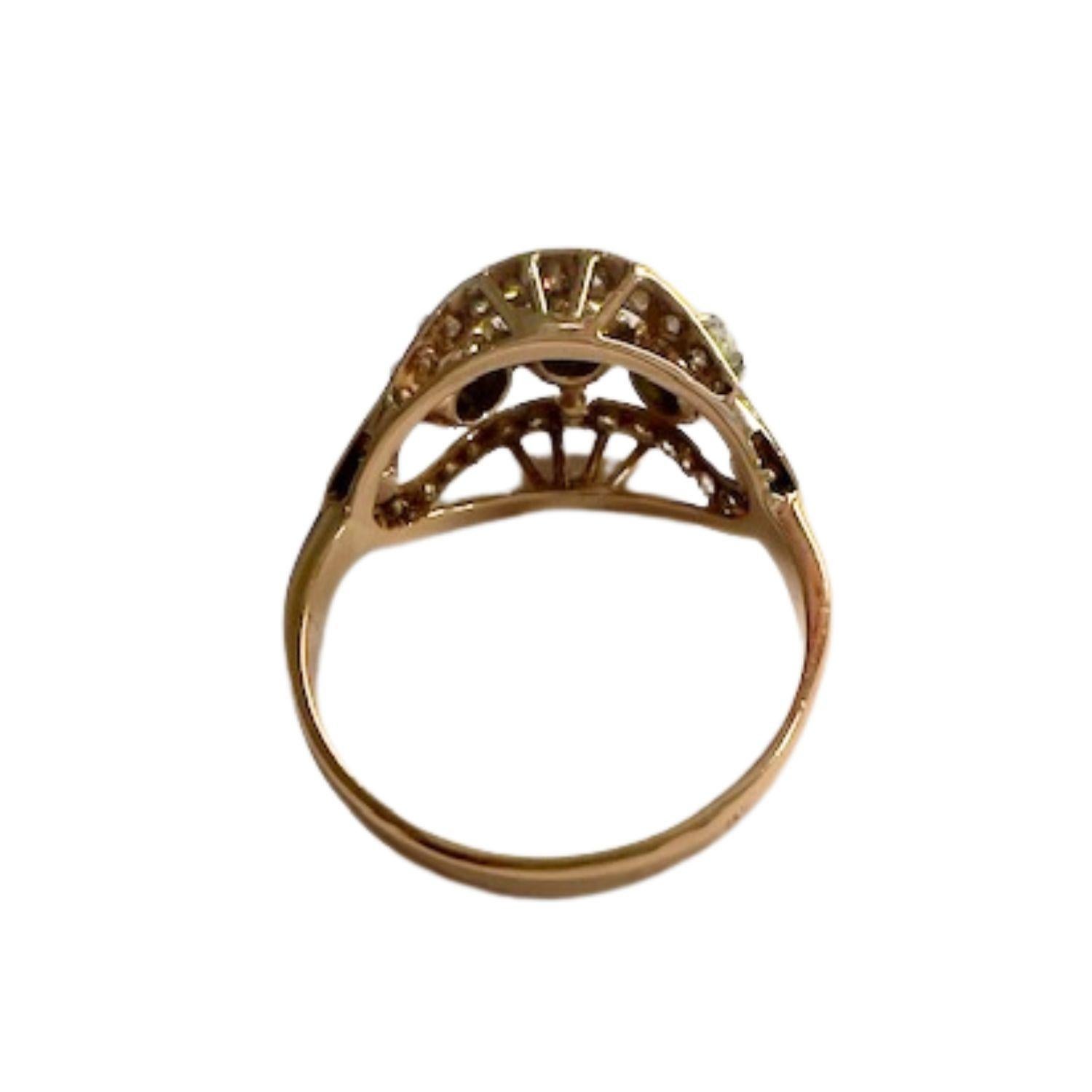 De las mujeres Anillo Art Déco 1930-1935 de oro y platino con diamantes en venta