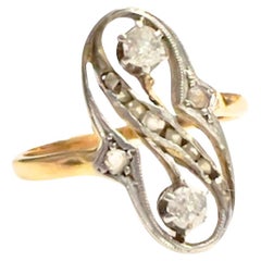 Art Deco 1930-1935 Diamantring aus Gold und Platin