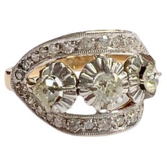 Anello in oro e platino con diamanti Art Deco 1930-1935