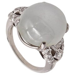 Art Deco 1930 Amerikanischer Ring In  Platin mit 28.13 Karat Saphir und Diamanten