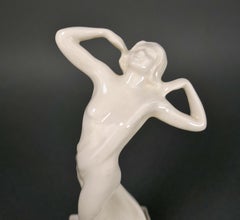 Art Decó 1930 Cowan Pottery Figural Rana Flor Belleza Femenina "Despertar"