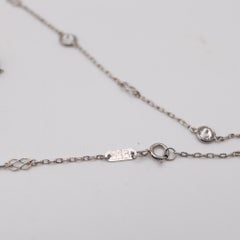 ART-DECO 1930 Diamonds Station Long Necklace In Platinum With 8.40 Ctw Diamonds