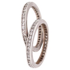 Art Deco 1930 Duo of Eternity Rings in Platinum with 2.08cts in Diamonds